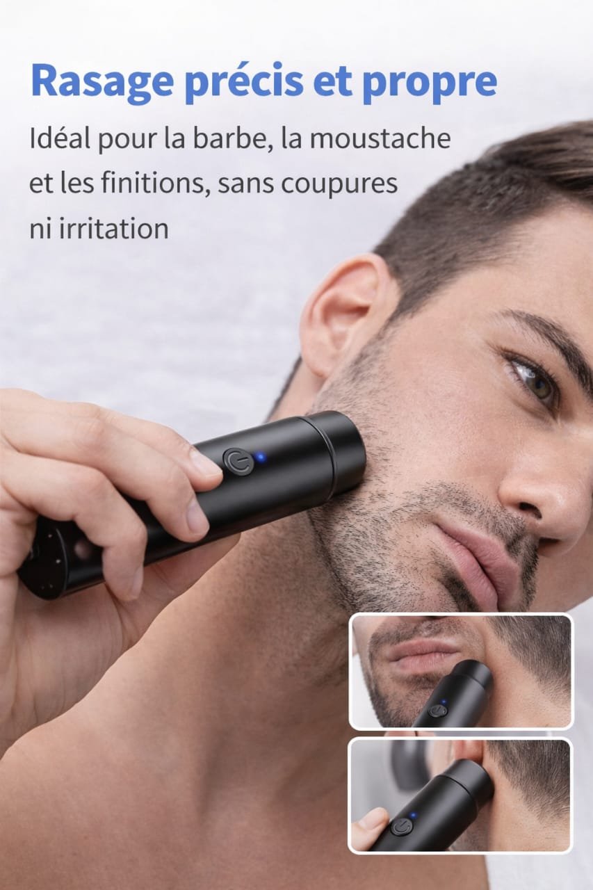 🔌 Mini Rasoir Électrique Portable