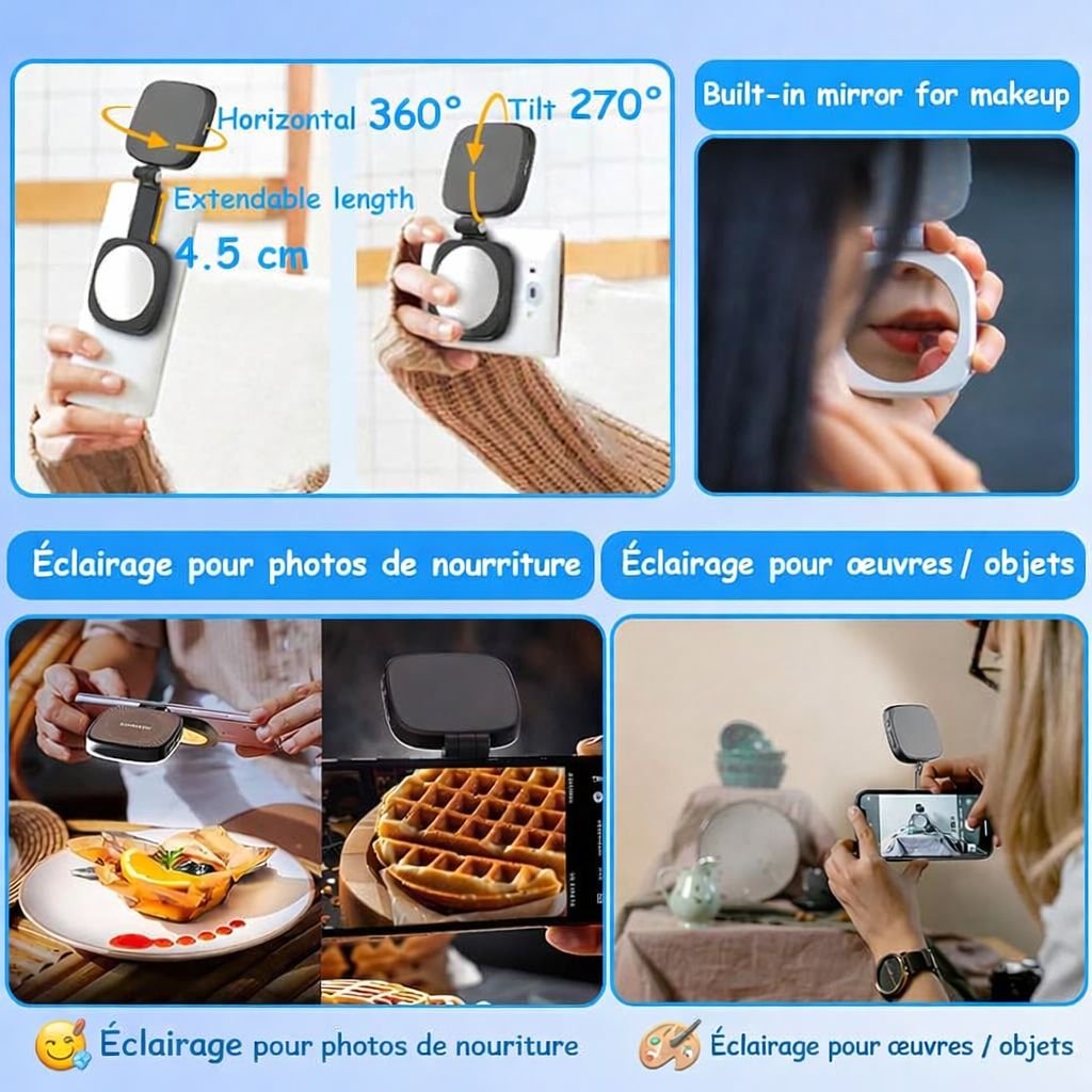 Mini Lampe LED Magnétique – Éclairage Pro pour Photos et Vidéos Smartphone