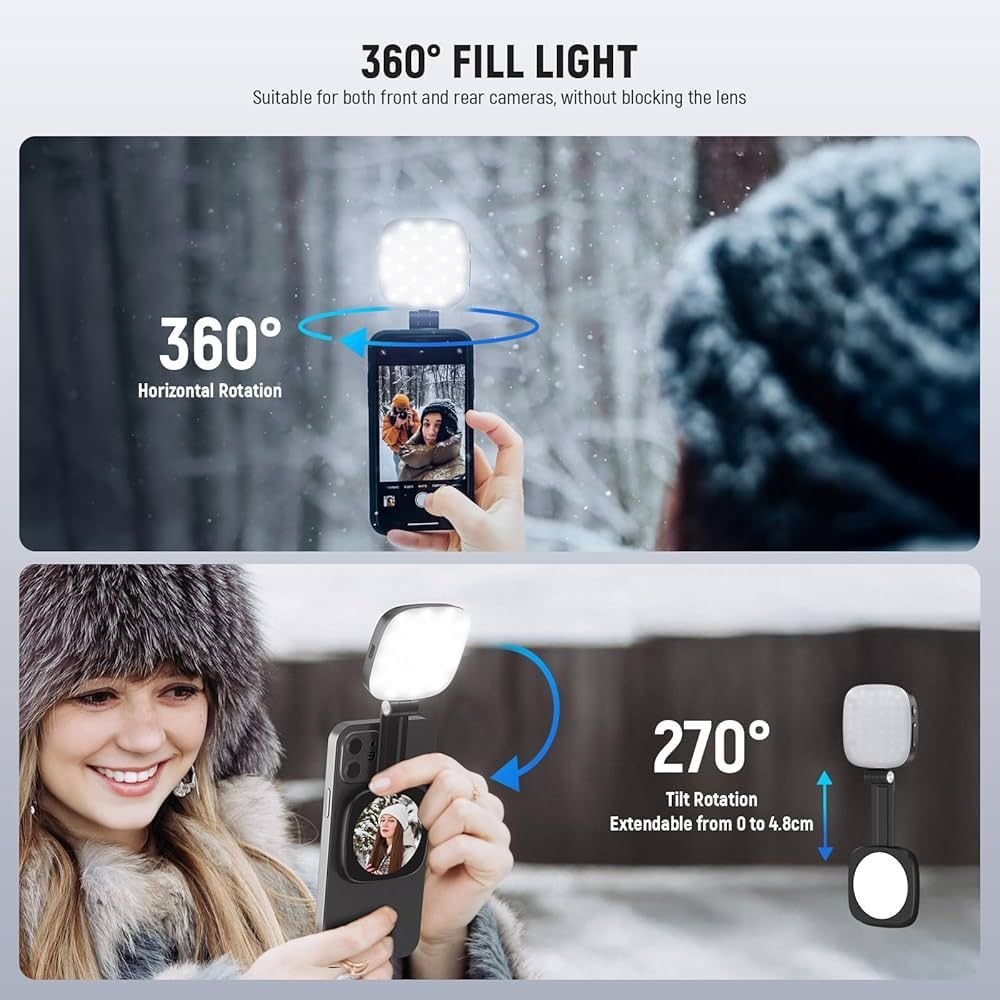 Mini Lampe LED Magnétique – Éclairage Pro pour Photos et Vidéos Smartphone