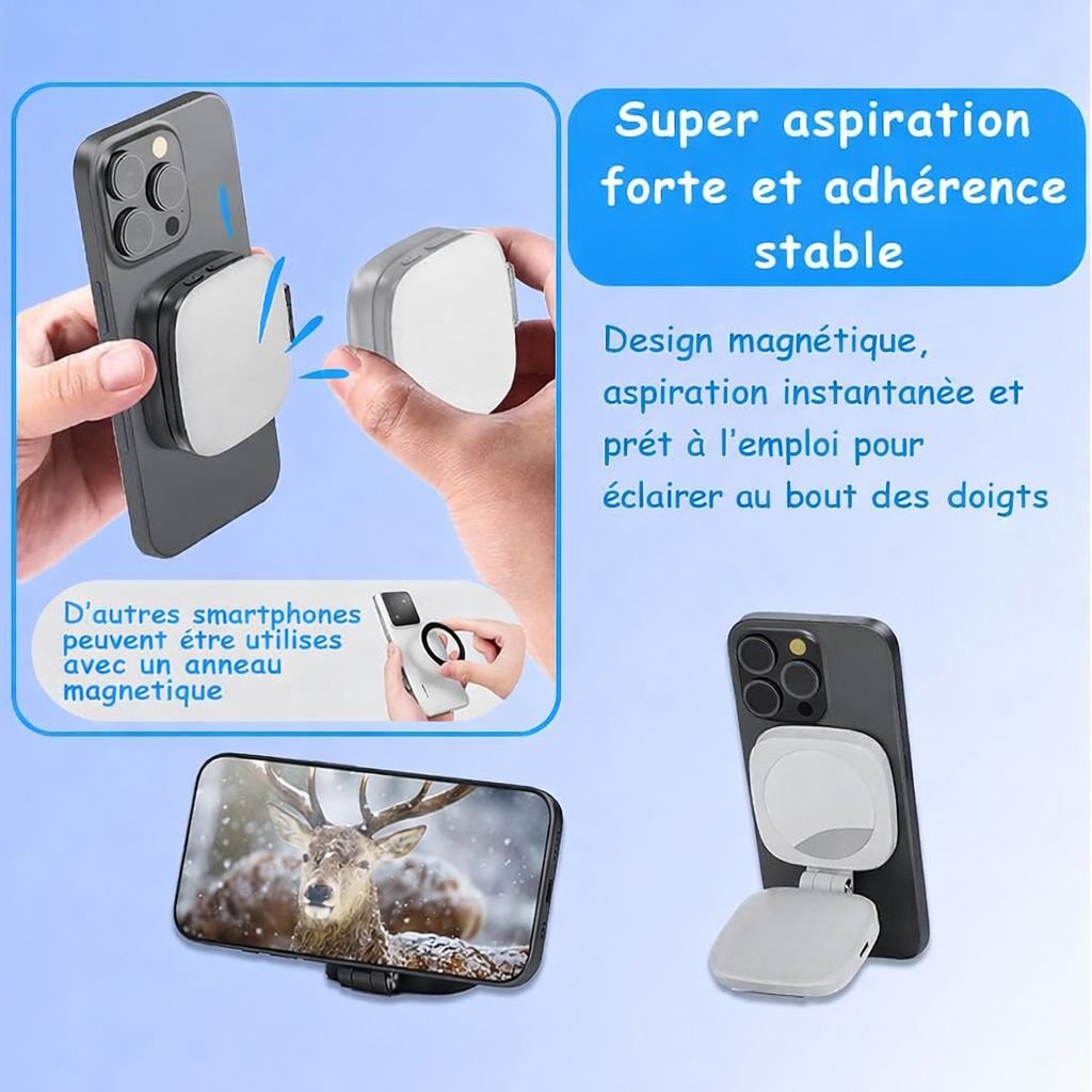 Mini Lampe LED Magnétique – Éclairage Pro pour Photos et Vidéos Smartphone