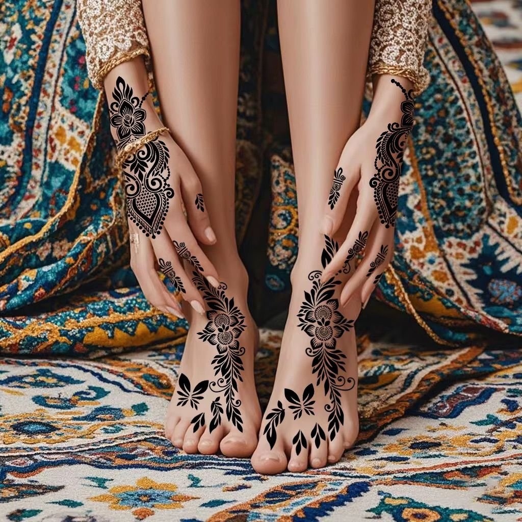 Tatouage Henné Autocollant Waterproof – Effet Professionnel Instantané