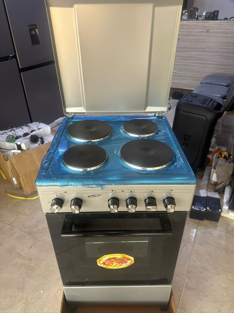 🔥 CUISINIÈRE ÉLECTRIQUE 4 FEUX + FOUR INTÉGRÉ