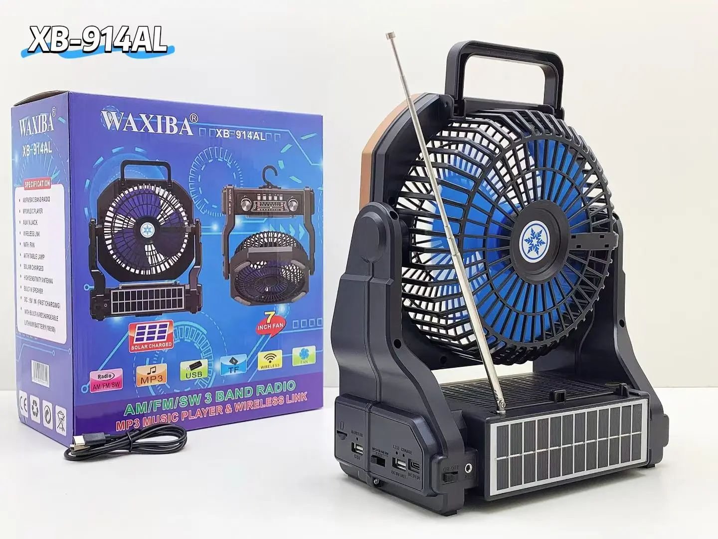 Ventilateur Rechargeable Multifonction