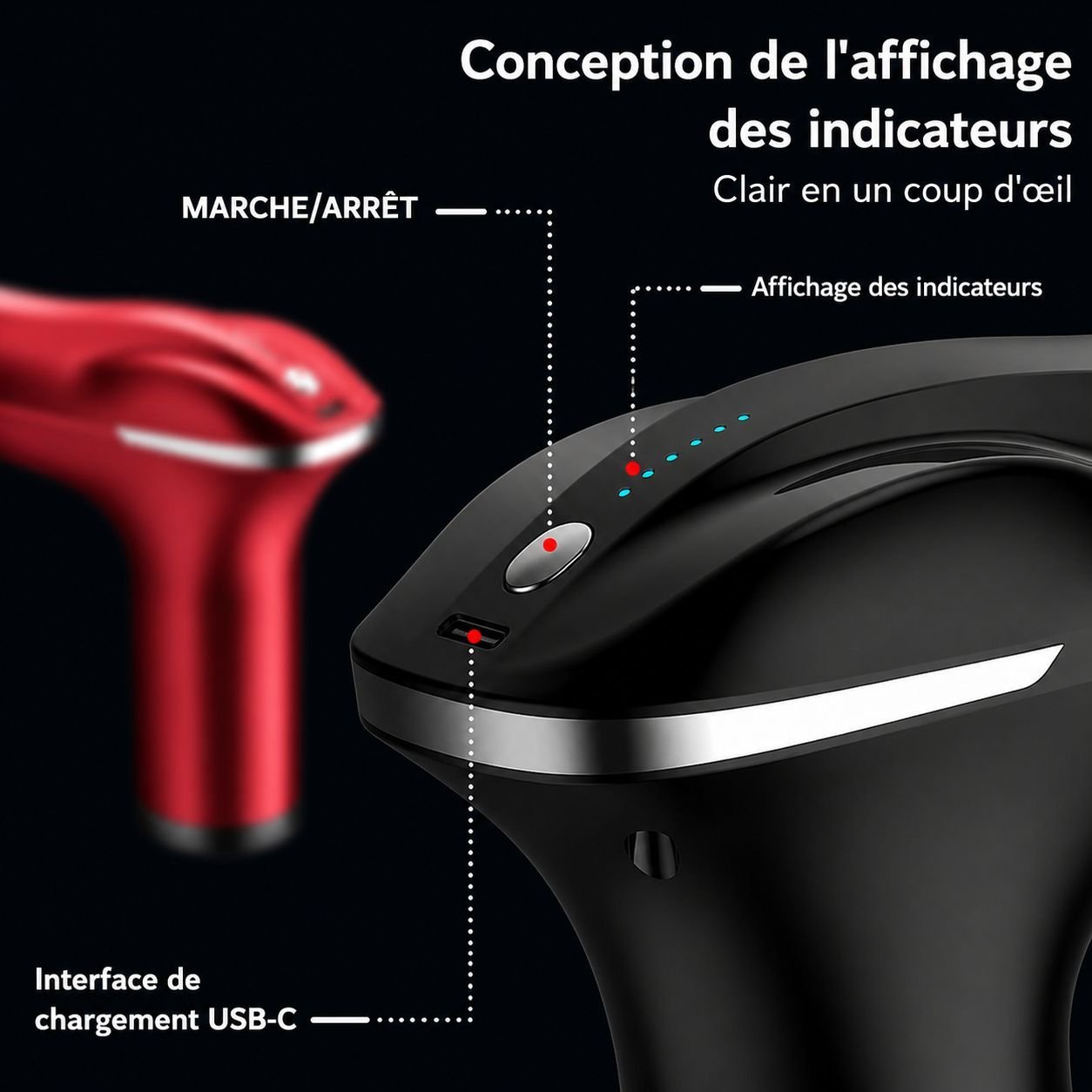 Pistolet de Massage 4 en 1 Rechargeable