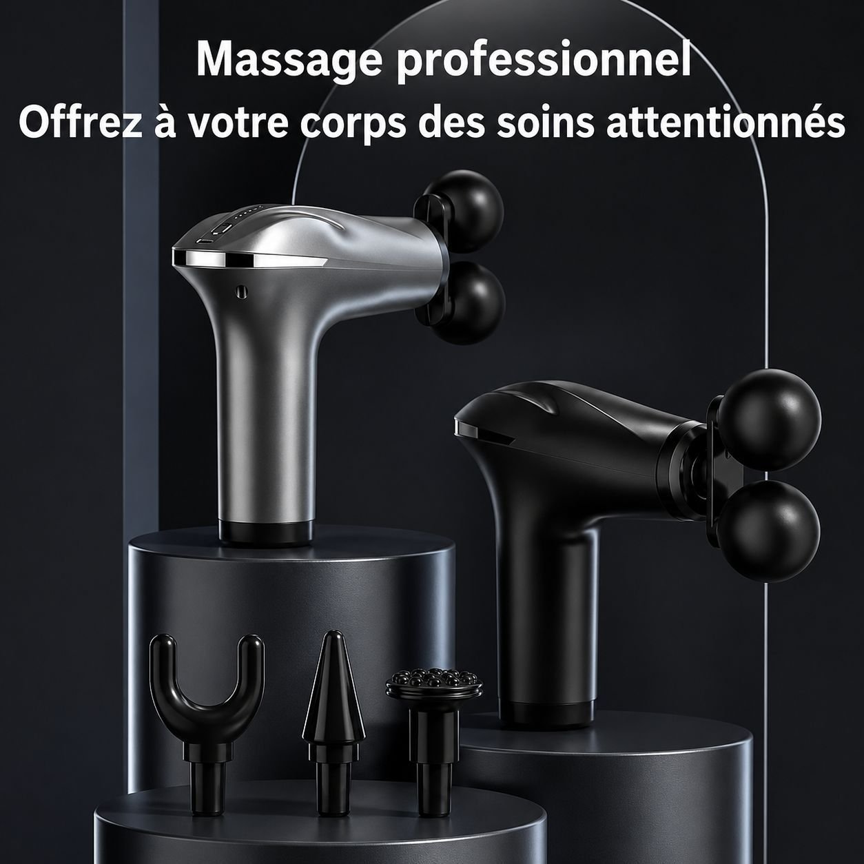 Pistolet de Massage 4 en 1 Rechargeable