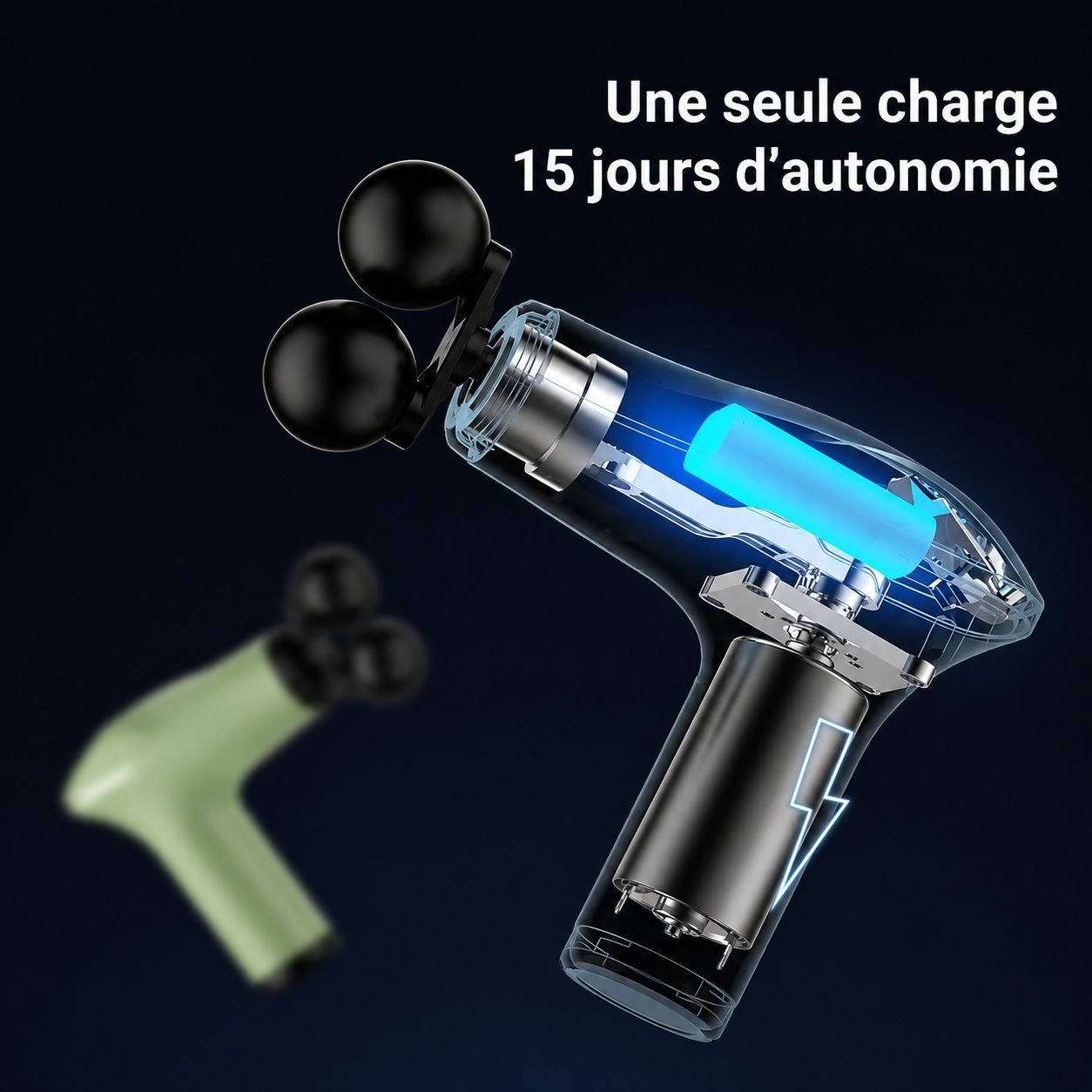 Pistolet de Massage 4 en 1 Rechargeable
