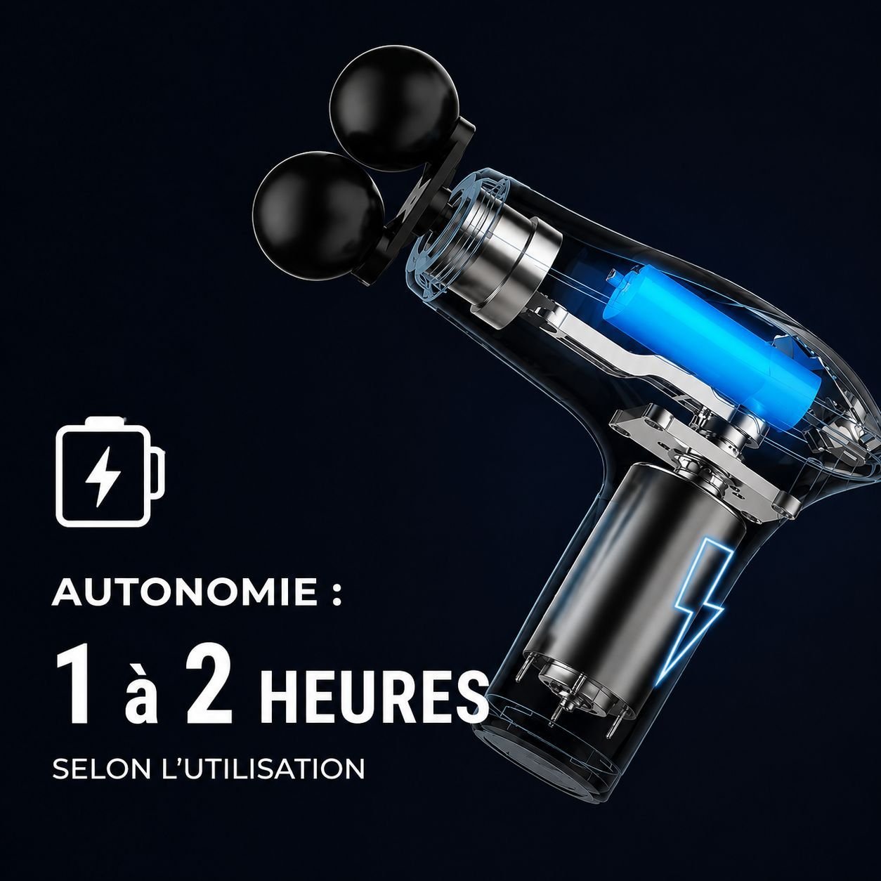 Pistolet de Massage 4 en 1 Rechargeable